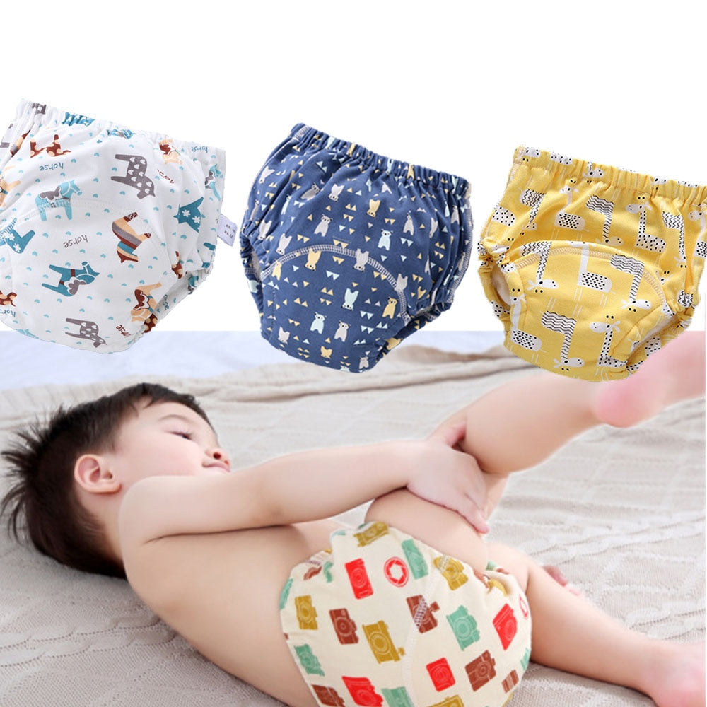Culotte d’apprentissage lavable anti-fuite 6 couches pour tout-petits