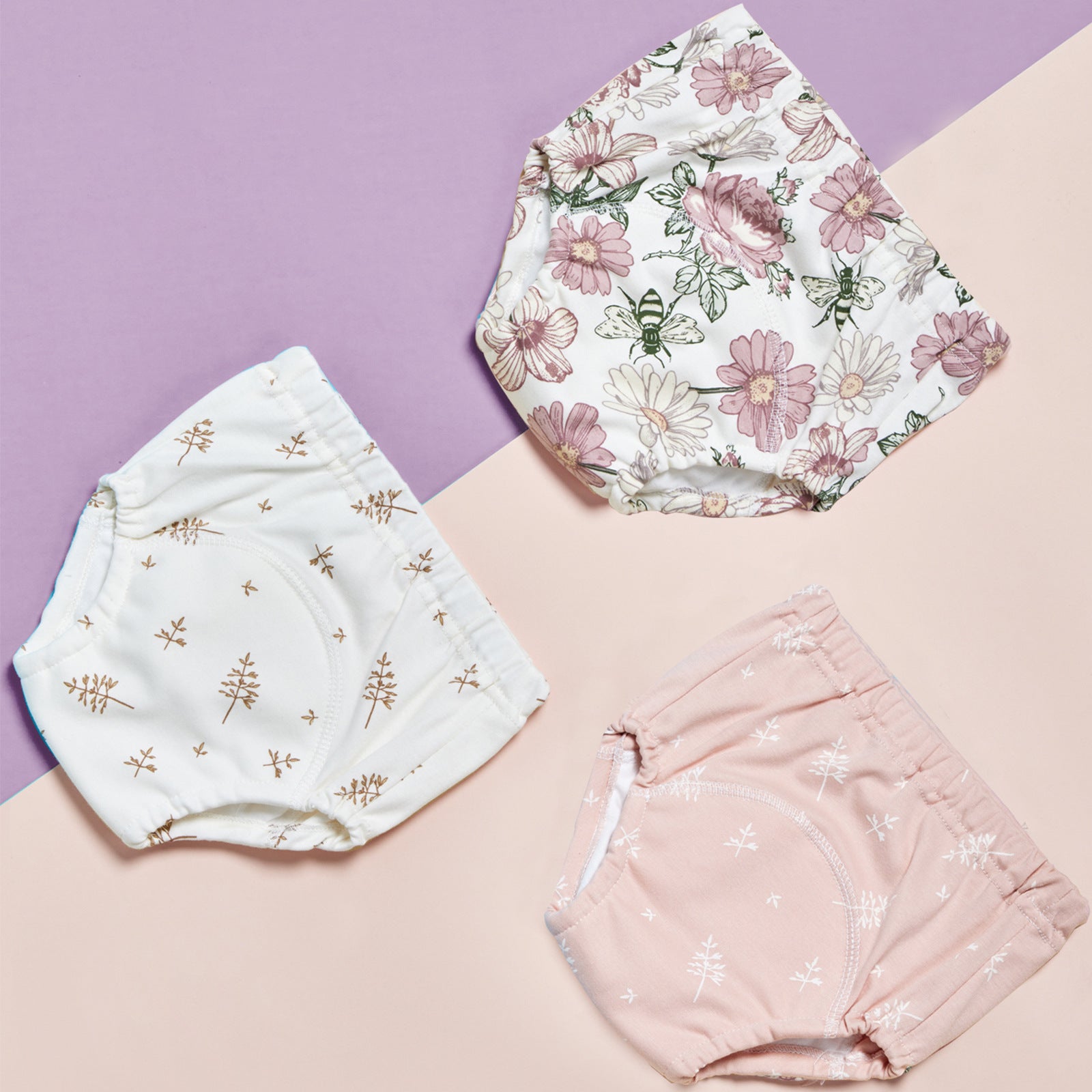 Culottes d'apprentissage respirantes en coton pur – Lot de 3 pour les tout-petits