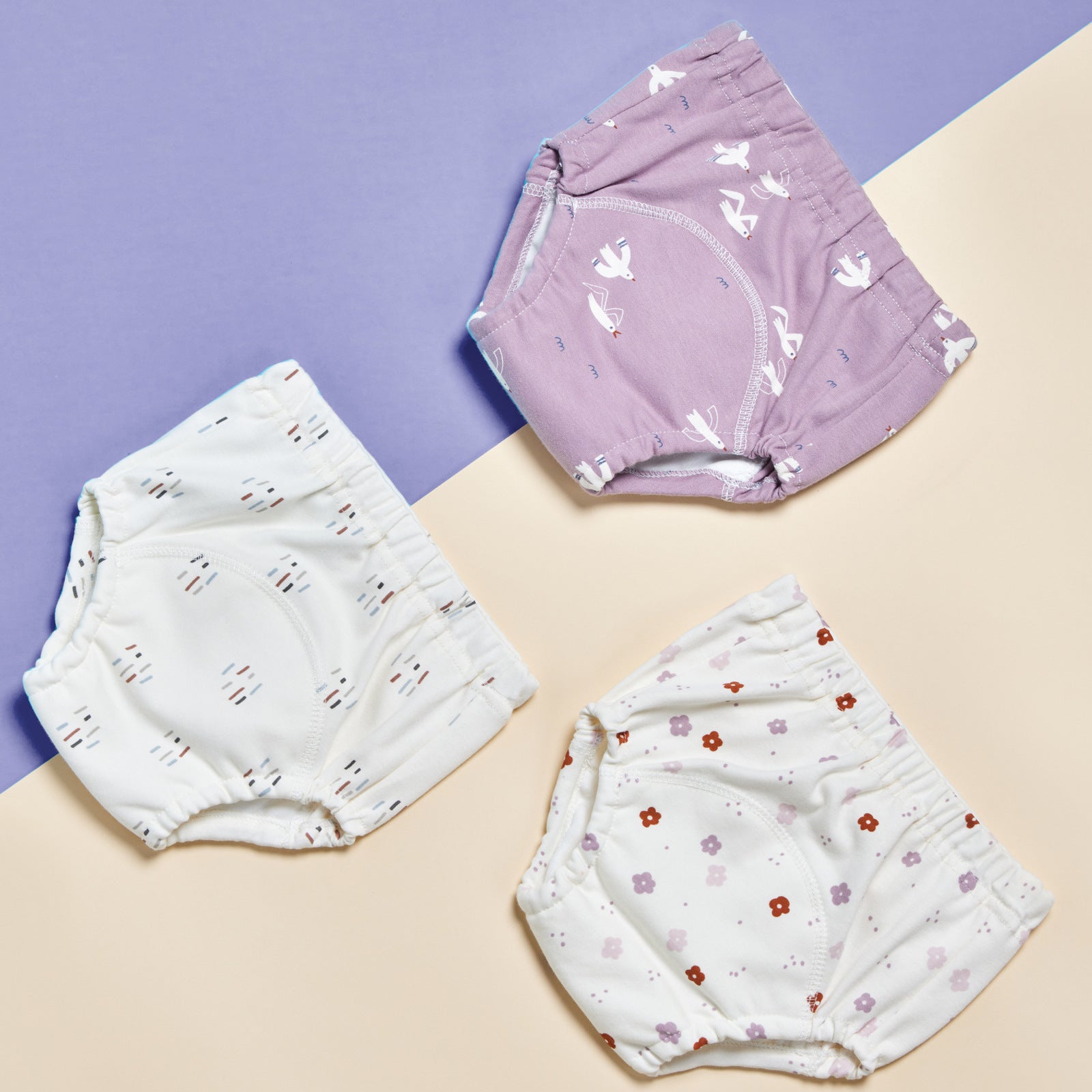 Culottes d'apprentissage respirantes en coton pur – Lot de 3 pour les tout-petits
