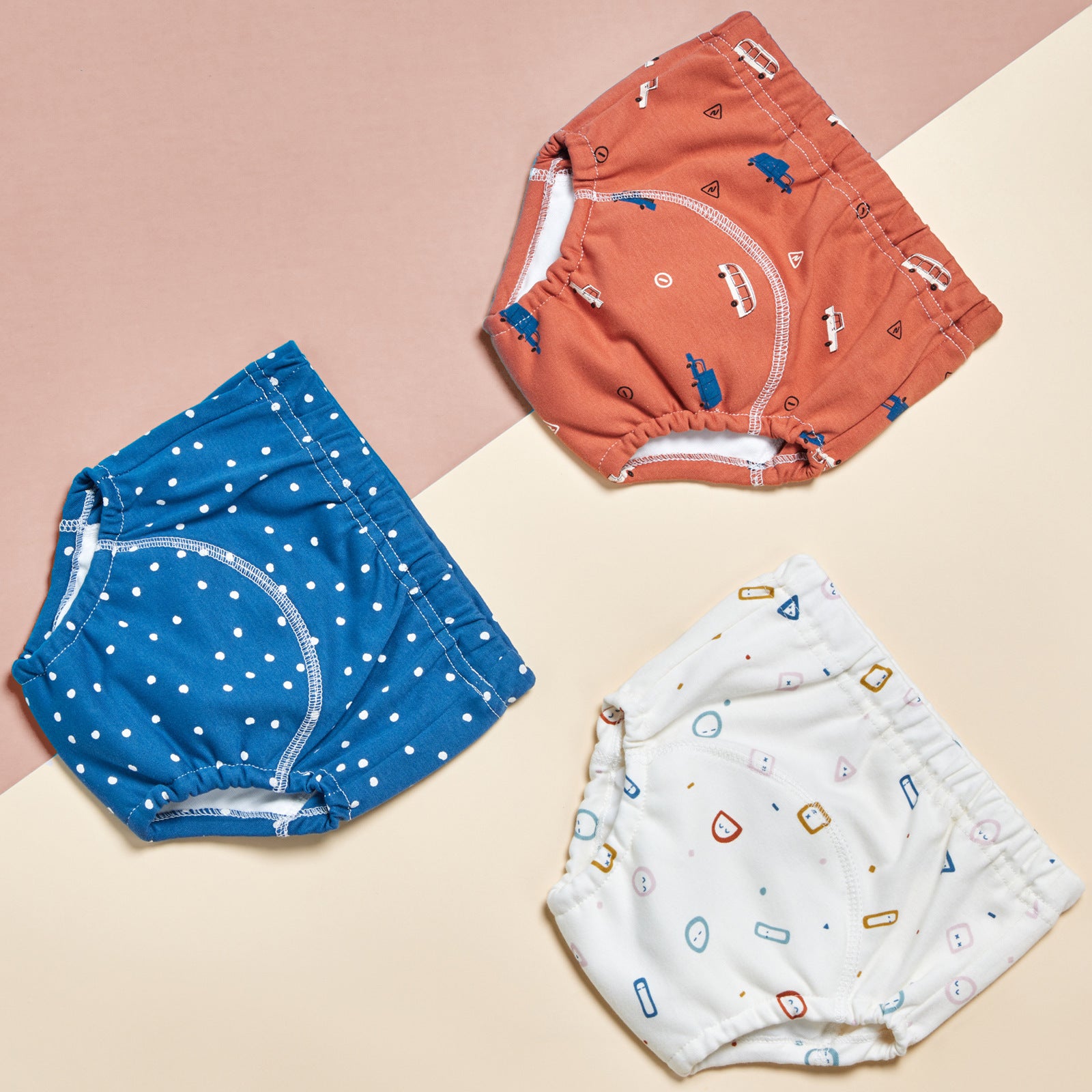 Culottes d'apprentissage respirantes en coton pur – Lot de 3 pour les tout-petits